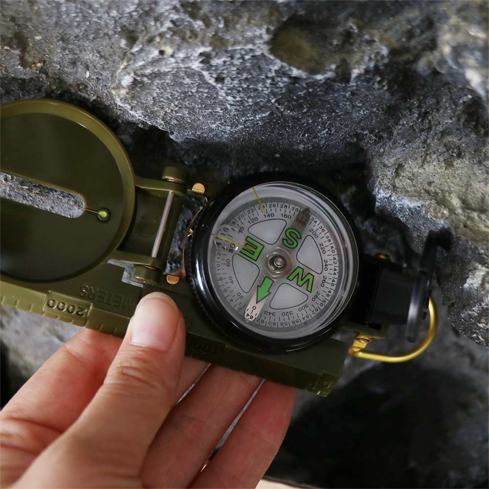 Compass Lensatic - Su Geçirmez, Profesyonel, Metal Gövdeli, Alüminyum
